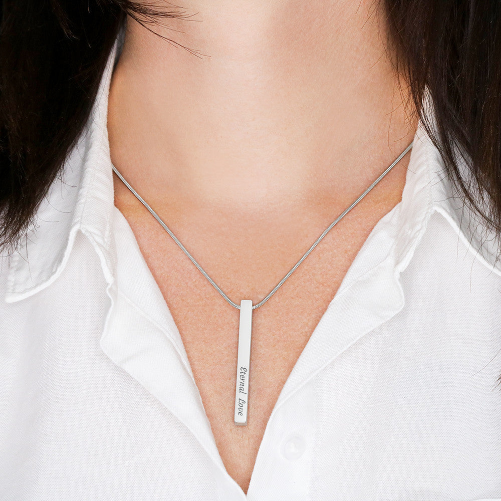 Custom Engraved 4-Sided Stick Necklace
