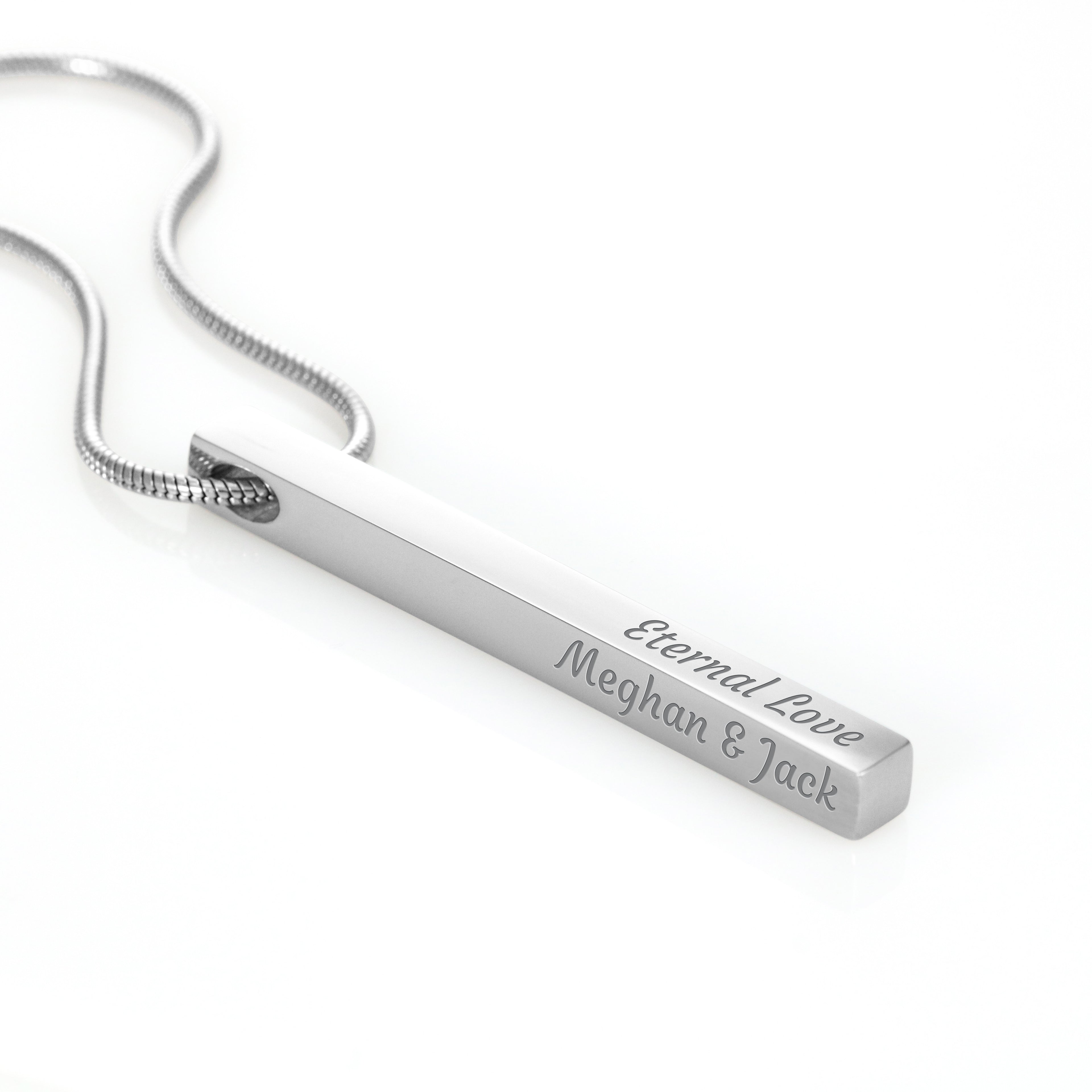 Custom Engraved 4-Sided Stick Necklace