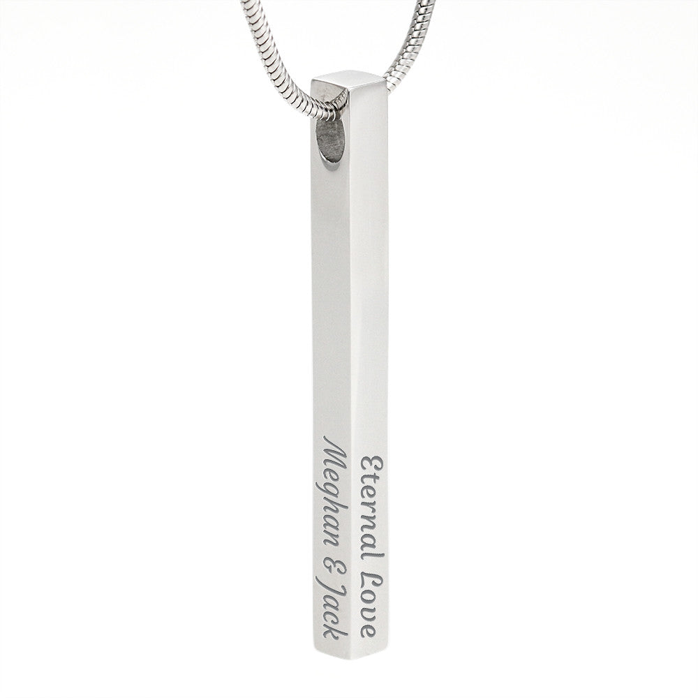 Custom Engraved 4-Sided Stick Necklace