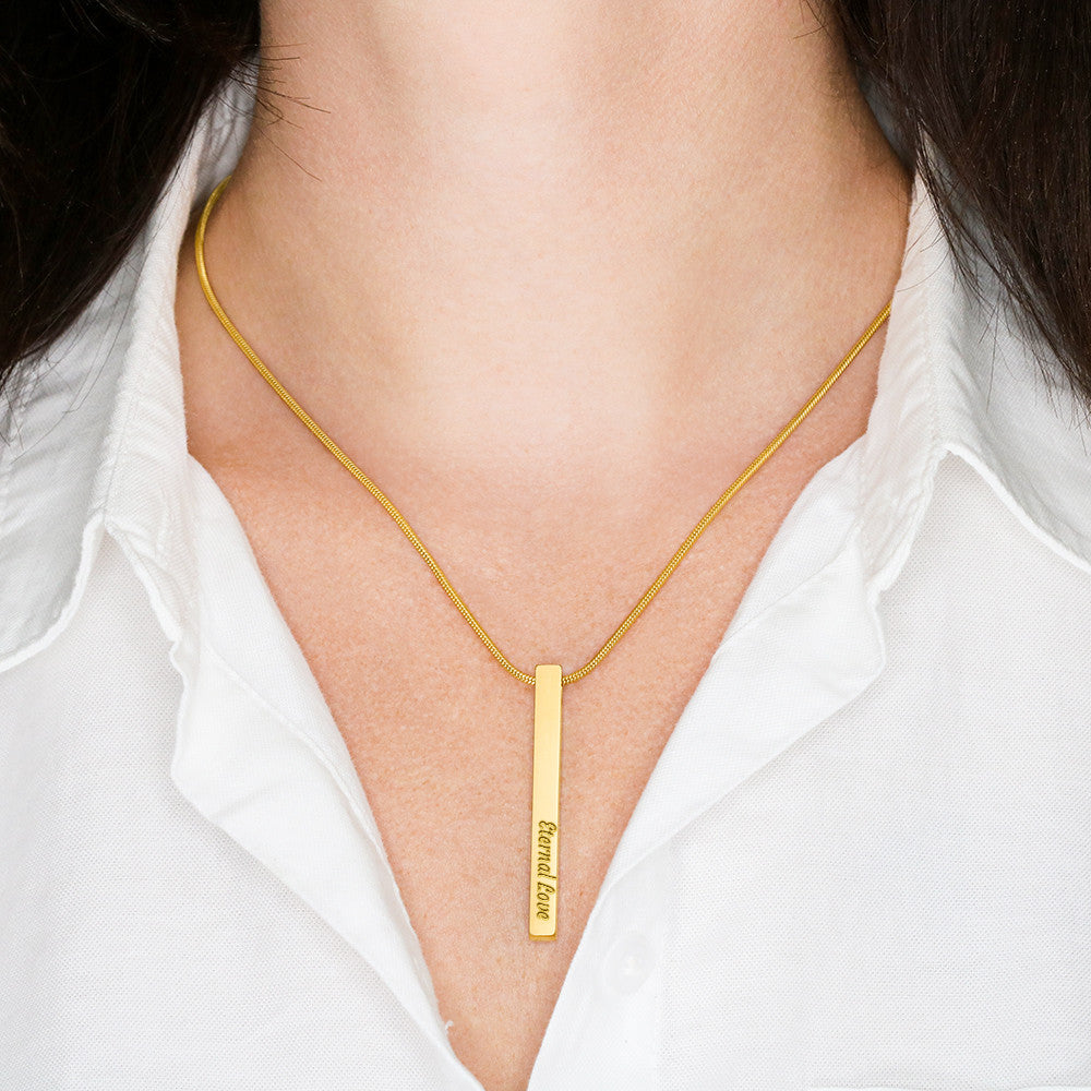 Custom Engraved 4-Sided Stick Necklace