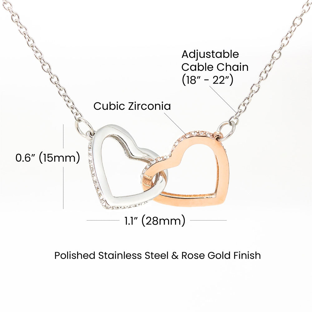 Non-Message Card Interlocking Heart Necklace
