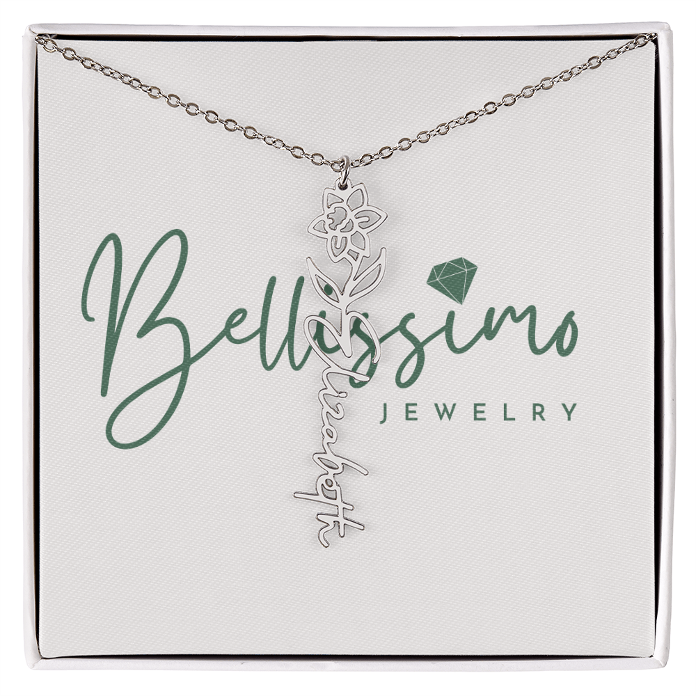 Flower Name Necklace