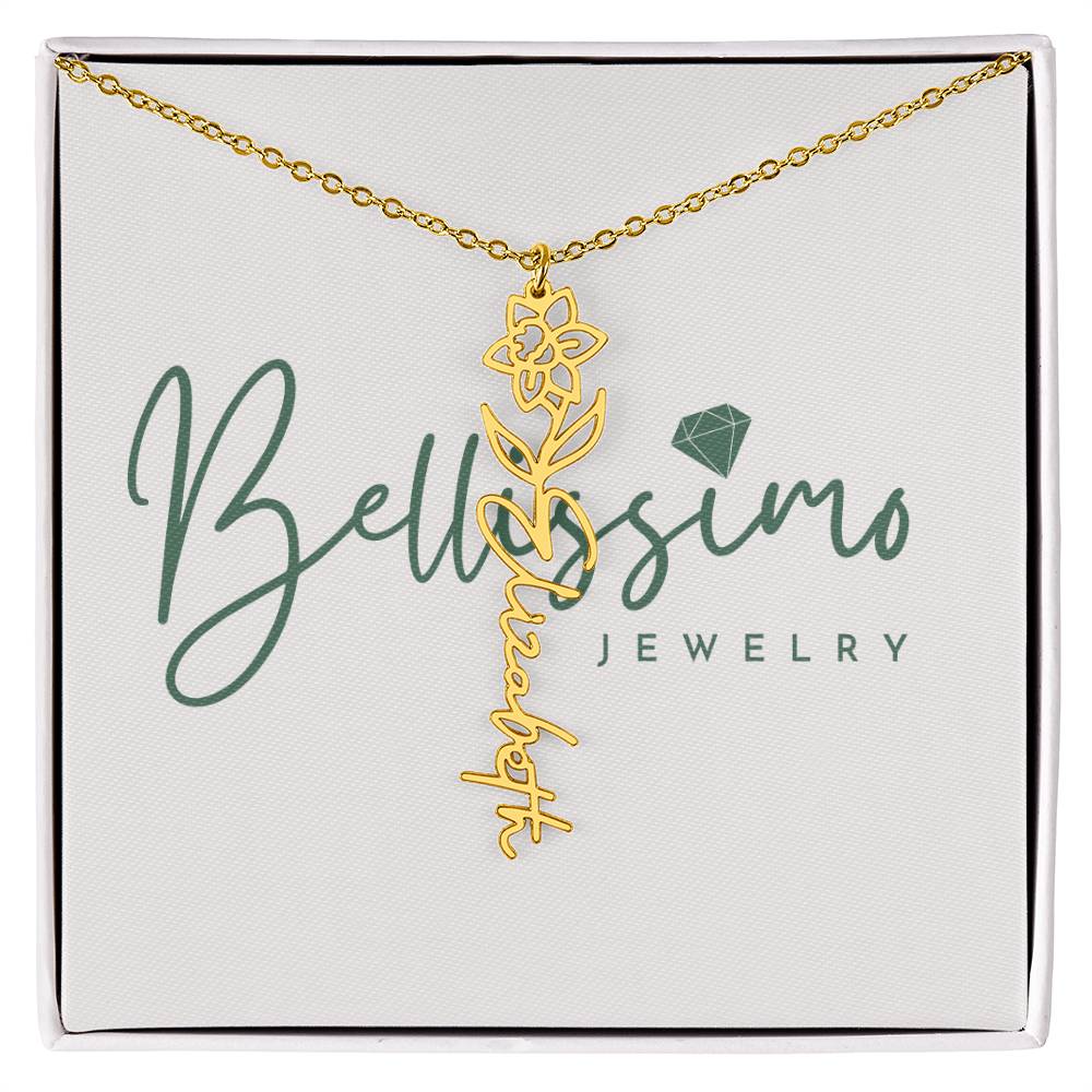 Flower Name Necklace