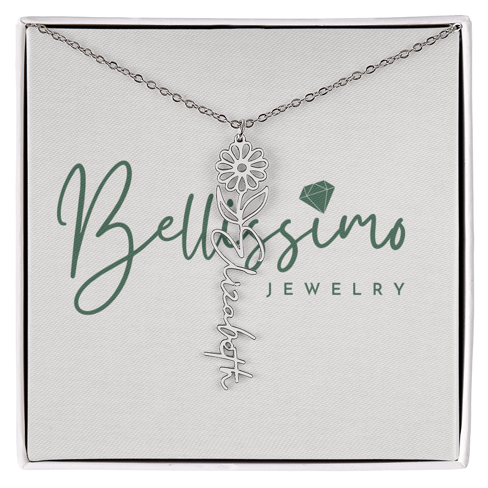 Flower Name Necklace