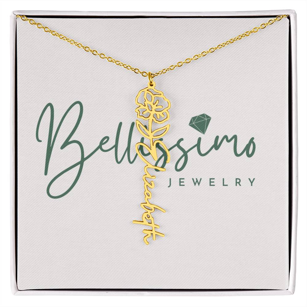 Flower Name Necklace