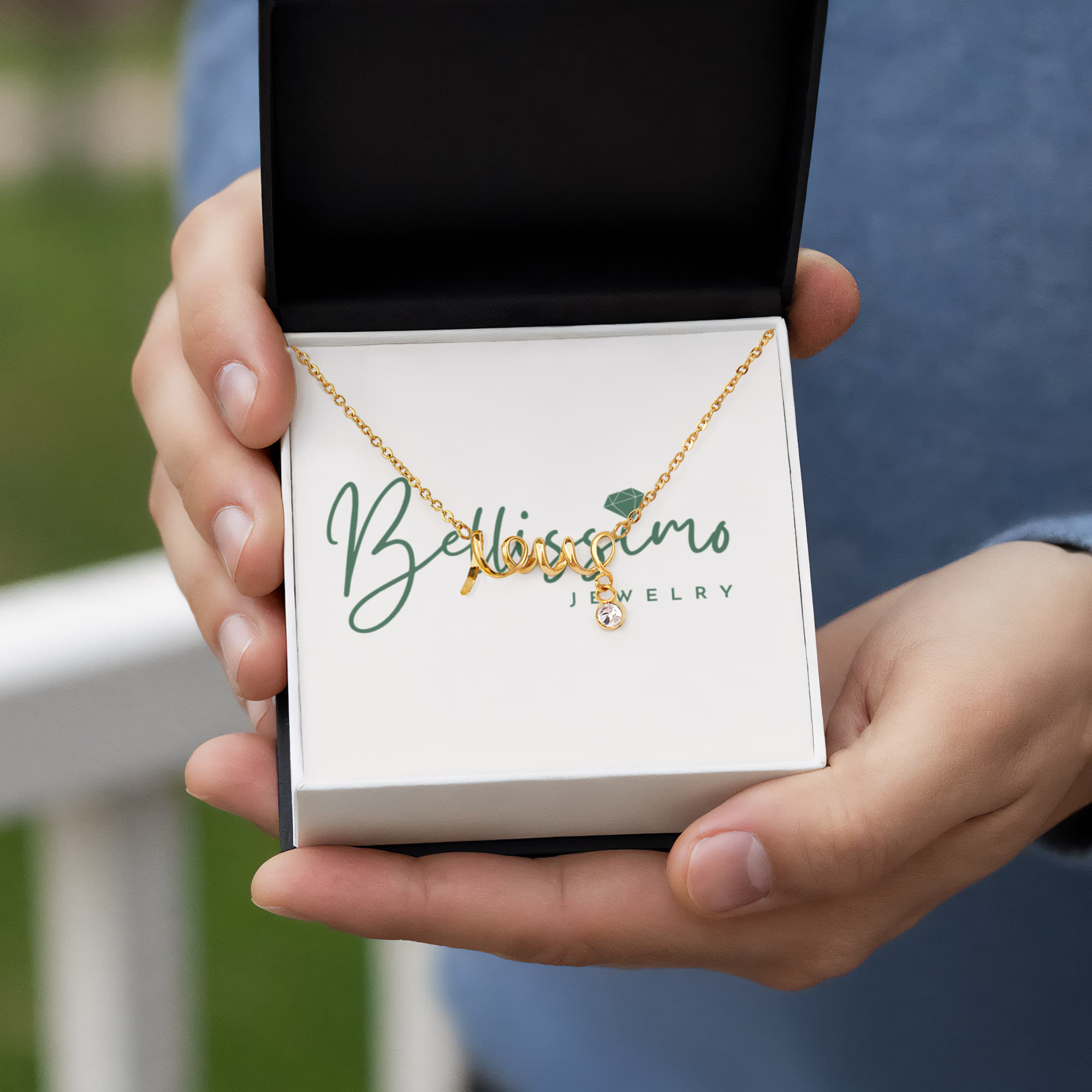 "Love" in a playful cursive font